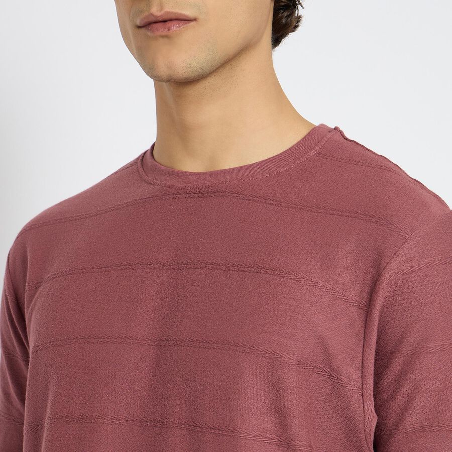 Men's 100% Cotton Round Neck Half Sleeves T-Shirt, हल्का गुलाबी, large