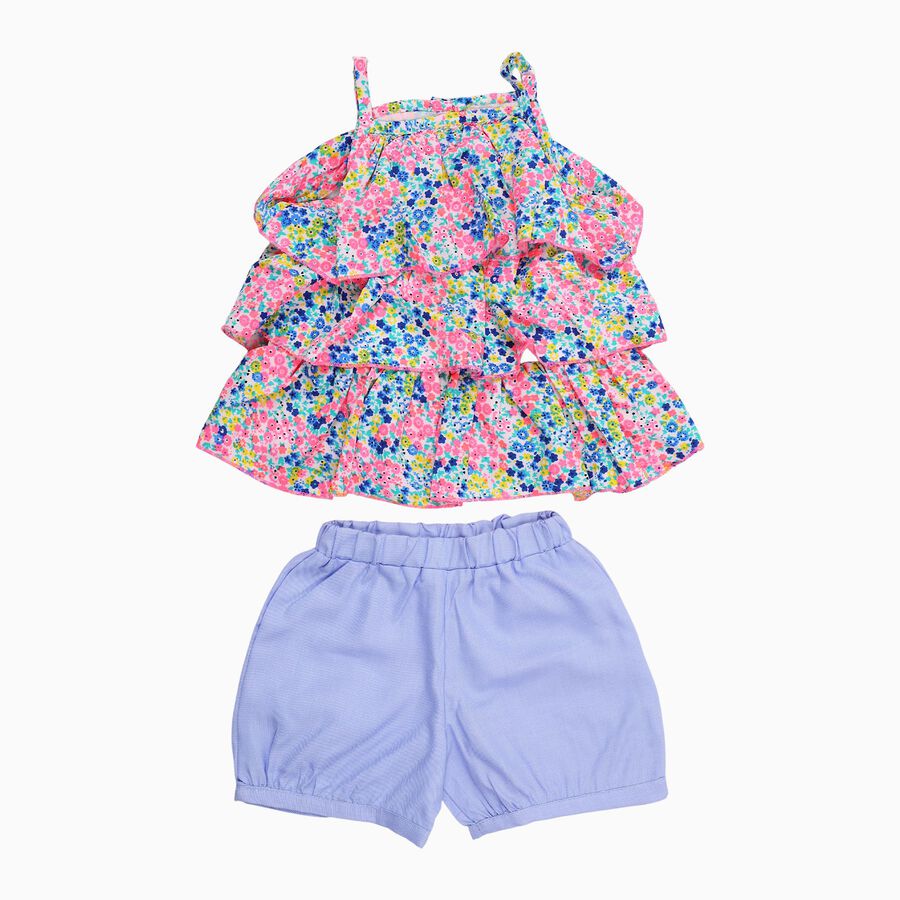 Girls' Short Set, White, large