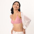 Women's Lilac Cotton V-Neck Wire-Free Bra, Lilac, small