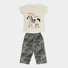 Girls Beige Casual Upper and Bottom Set, गहरा पीला, small