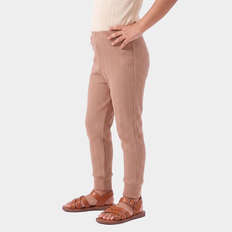 Girls Brown Long Johns Thermal, भूरा, large