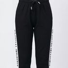 Women's Black Regular Fit Cuffed Track Pants, Black, small