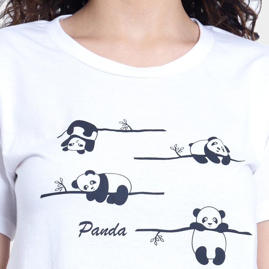 Round Neck T-Shirt, White, large image number null