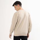 Men's Light Beige Crew Neck Casual Sweatshirt, गहरा पीला, small image number null
