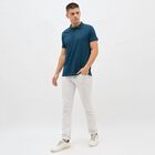 Men's Teal Blue Cotton Polo Neck Classic T-Shirt, Teal Blue, small