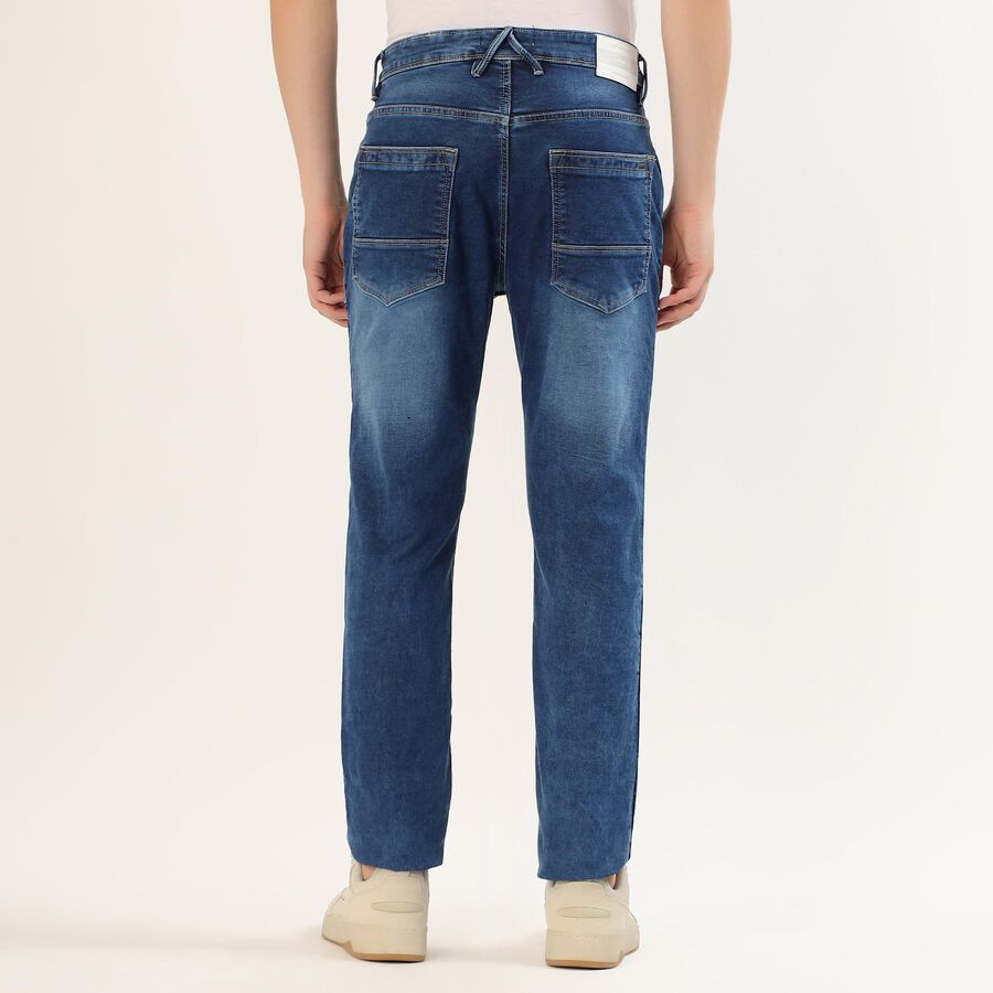 Men's Stonewashed Blue Skinny Fit Jeans, Mid Blue, large