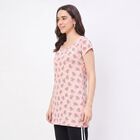 Women's Pink Round Neck T-Shirt Style Nighty, हल्का गुलाबी, small