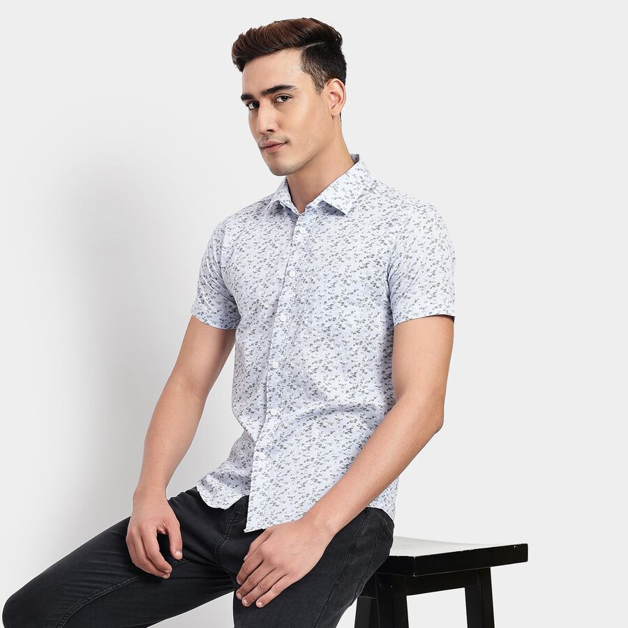 Men's 100% Cotton Casual Shirt, हल्का नीला, large image number null
