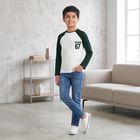Boys White Round Neck Raglan Boys T-Shirt, White, small