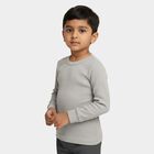 Boys Light Grey Round Neck Thermal, मिश्रित मध्यम ग्रे, small image number null