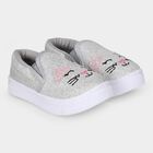 Girls Grey Slip-On Casual Shoes, Grey, small