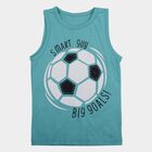Boys Light Blue Cotton Blend Round Neck Casual Boys T-Shirt, Light Blue, small