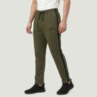 Men's Olive Green Regular Fit Side-Striped Track Pants, ओलिव, small