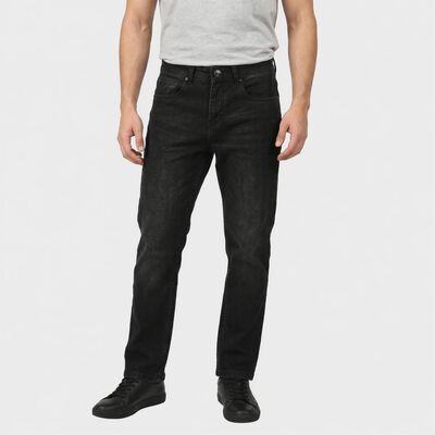 Men's Black Slim Fit Faded Jeans