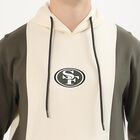 Men's Olive Green and White Hooded Neck Casual Sweatshirt, सफ़ेद, small image number null