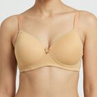 Women's Beige Padded Wired T-Shirt Bra, Beige, small