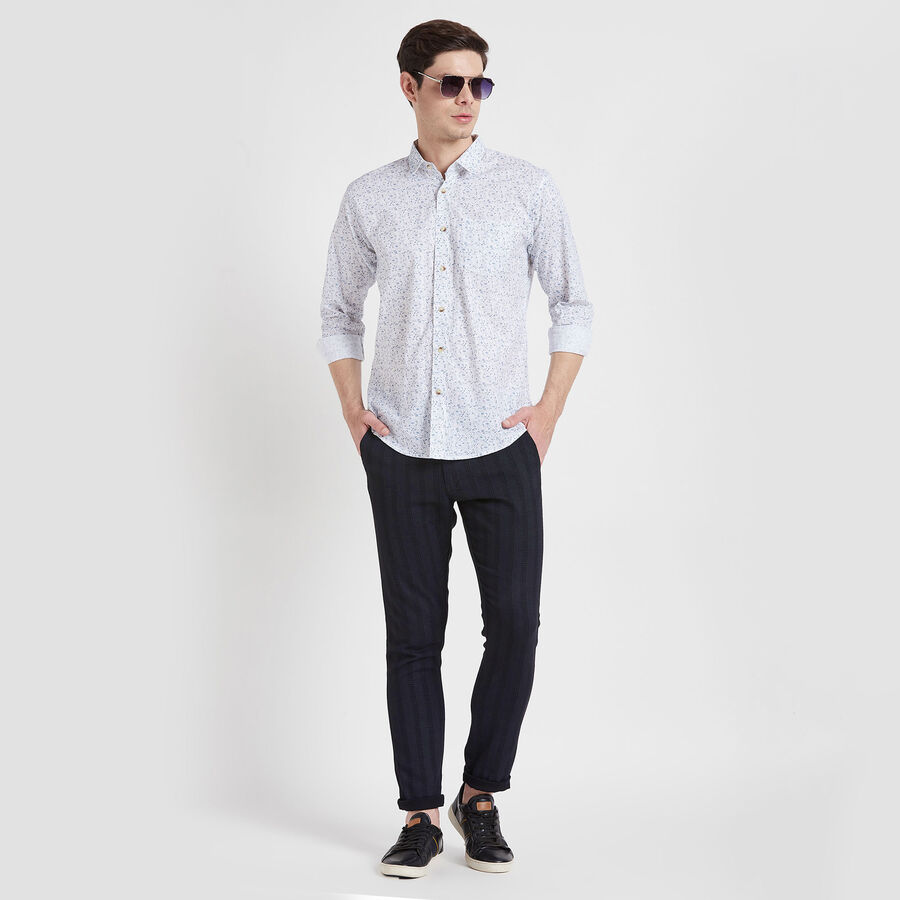Cotton Printed Casual Shirt, White, large image number null