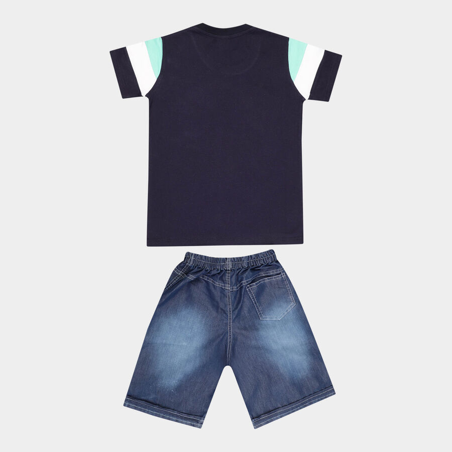 Boys Cotton Baba Suit, Navy Blue, large image number null