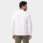 Men's White Cotton Camp Collar Casual Shirt, सफ़ेद, small