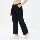 Women's Cotton Blend Regular Fit Trousers, काला, small