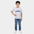 Boys Light Blue Crew Neck Regular Boys T-Shirt, हल्का नीला, small