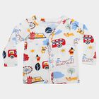 Infants White Cotton V-Neck Regular T-Shirt, White, small