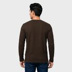 Men's Brown Round Neck Regular T-Shirt, भूरा, small