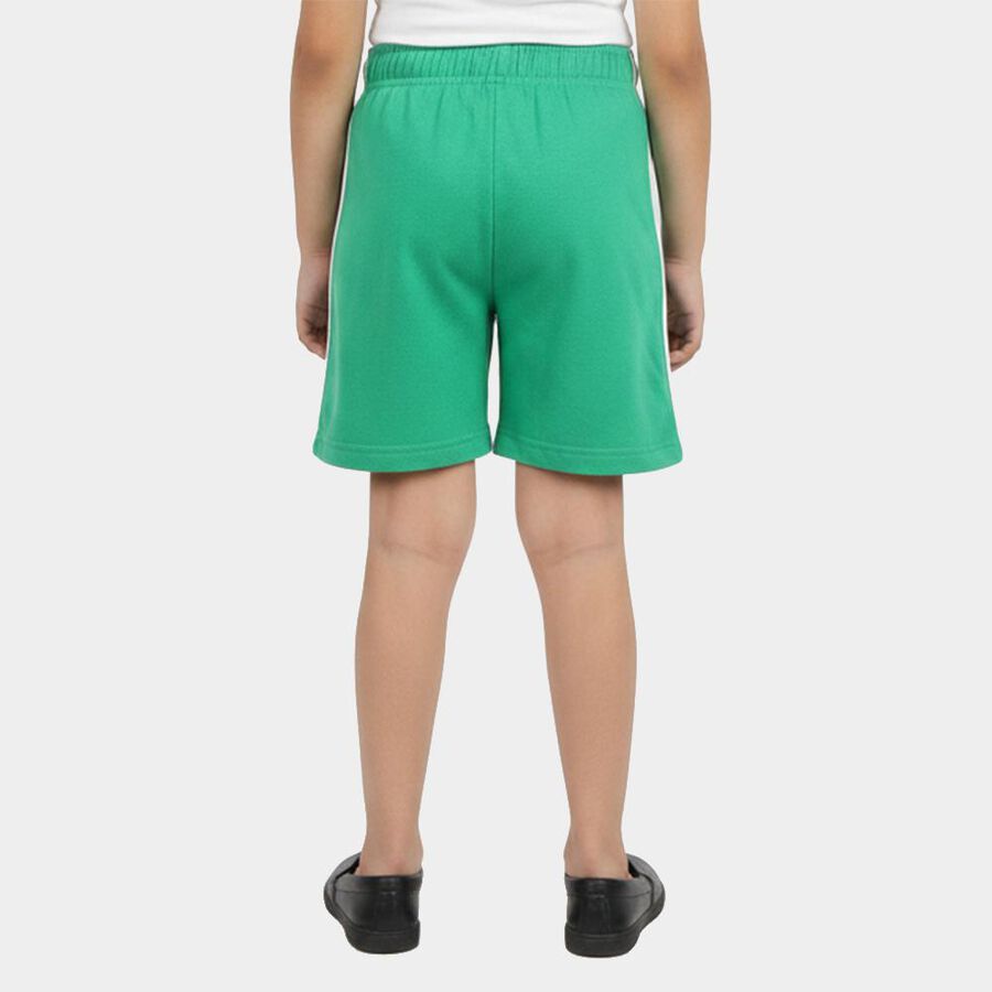 Girls Green Regular Fit Side Stripe Sports Shorts, हल्का हरा, large