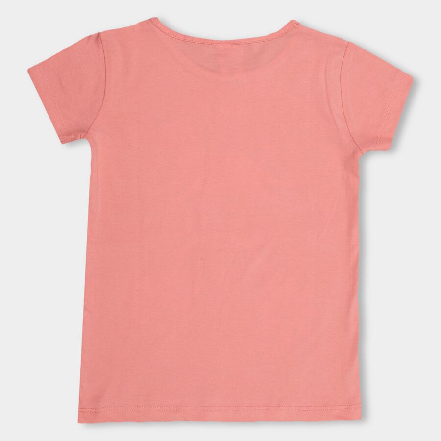 Girls' 100% Cotton T-Shirt, Pink, large