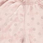 Girls' Light Pink Metallic Polka Dot Plush Pyjama, हल्का गुलाबी, small image number null