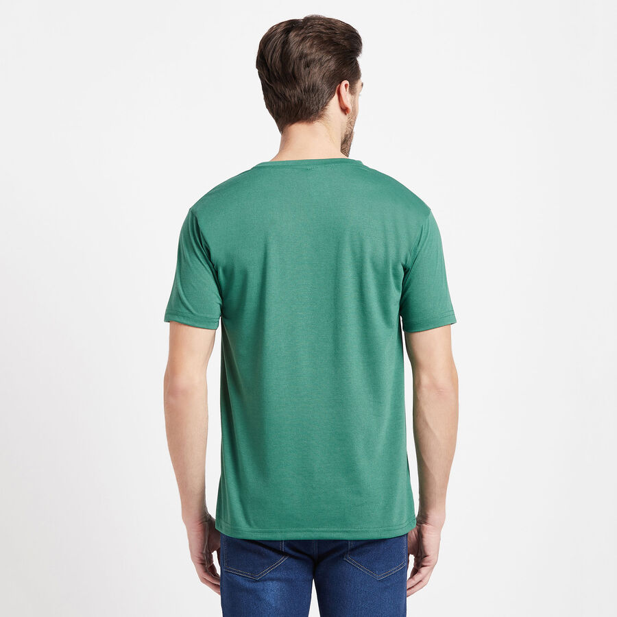 Round Neck T-Shirt, Dark Green, large image number null