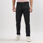 Men's Slim Fit Casual Trousers, काला, small image number null