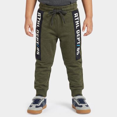 Boys' Olive Green Jogger Fit Graphic Printed Cotton Blend Pyjama