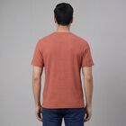 Men's Rust Henley Neck Casual T-Shirt, Rust, small