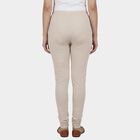 Women's Beige Cotton Blend Classic Fit Churidar, गहरा पीला, small