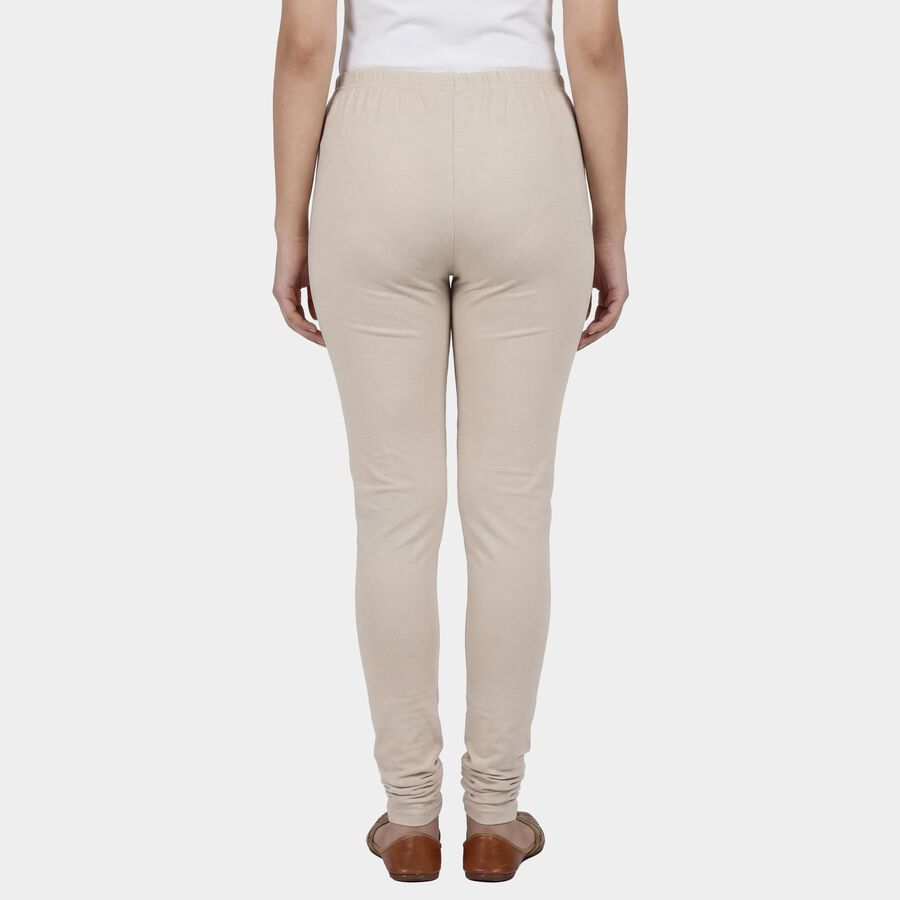 Women's Beige Cotton Blend Classic Fit Churidar, गहरा पीला, large