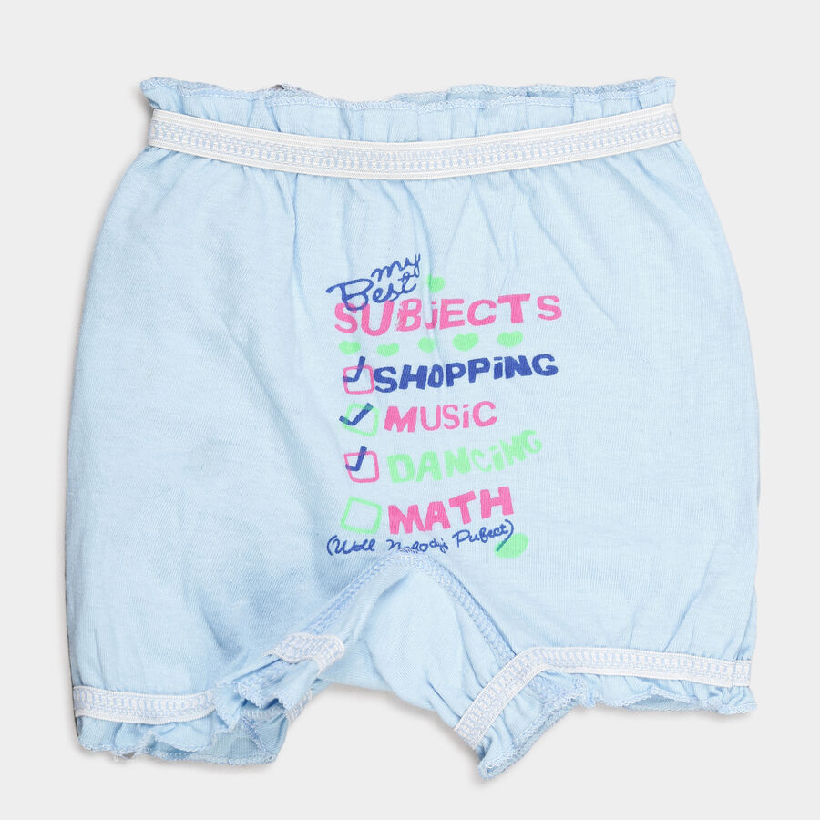 Girls Cotton Printed Bloomer, Light Blue, large image number null