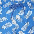 Boys Blue Relaxed Fit Printed Bermuda Shorts, Light Blue, small