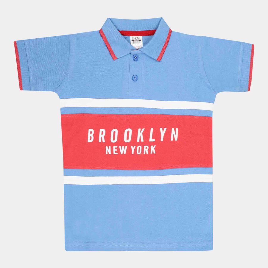 Boys Cotton T-Shirt, Mid Blue, large image number null