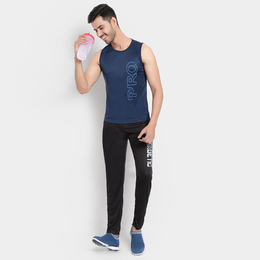 Placement Print Active Track Pants, Black, large image number null