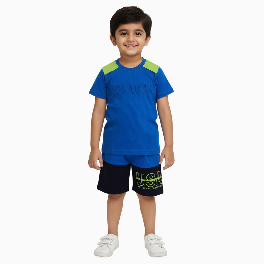 Boys' Knit Baba Suit, रॉयल ब्लू, large image number null