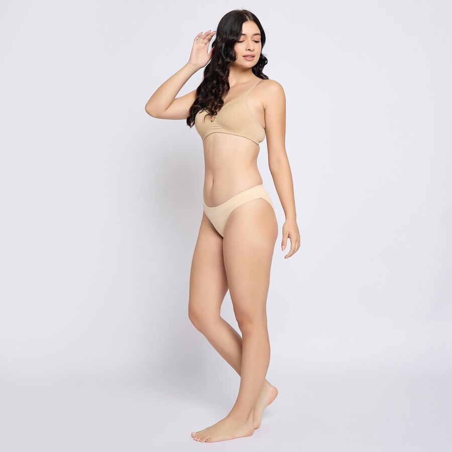 Ladies' 100% Cotton Panty , Beige, large image number null