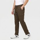 Men's Olive Green Relaxed Fit Cargo Trousers, Olive, small