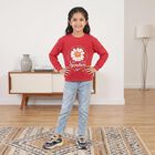 Girls' Fuchsia Crew Neck Pullover Sweatshirt, रानी (फ्यूशिया), small