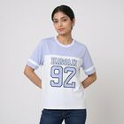 Women's Light Blue Cotton Round Neck Regular T-Shirt, Light Blue, small