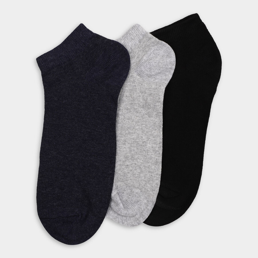 Men's Socks (Pack of 3), मिश्रित हल्का ग्रे, large