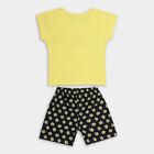 Girls' 100% Cotton Short Set , पीला, small image number null