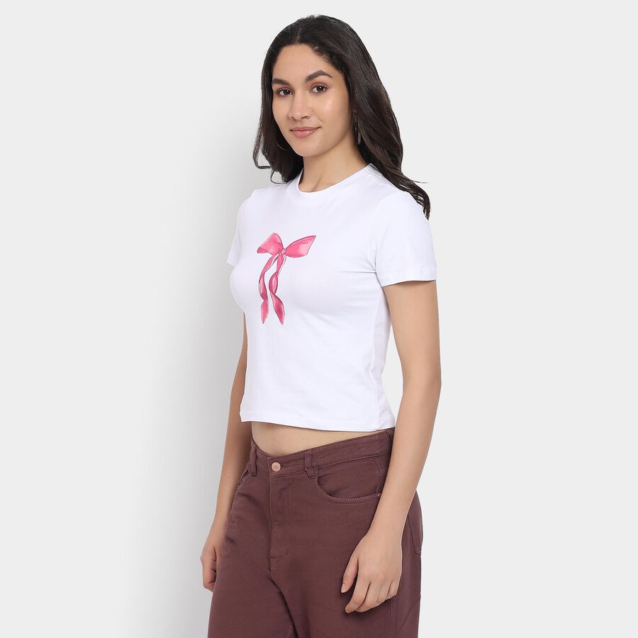 Ladies'  Crop  Top, सफ़ेद, large image number null