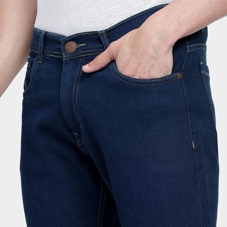 Men's Slim Fit Jeans, मध्यम नीला, large image number null