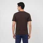 Men's Brown Cotton Round Neck Regular T-Shirt, भूरा, small